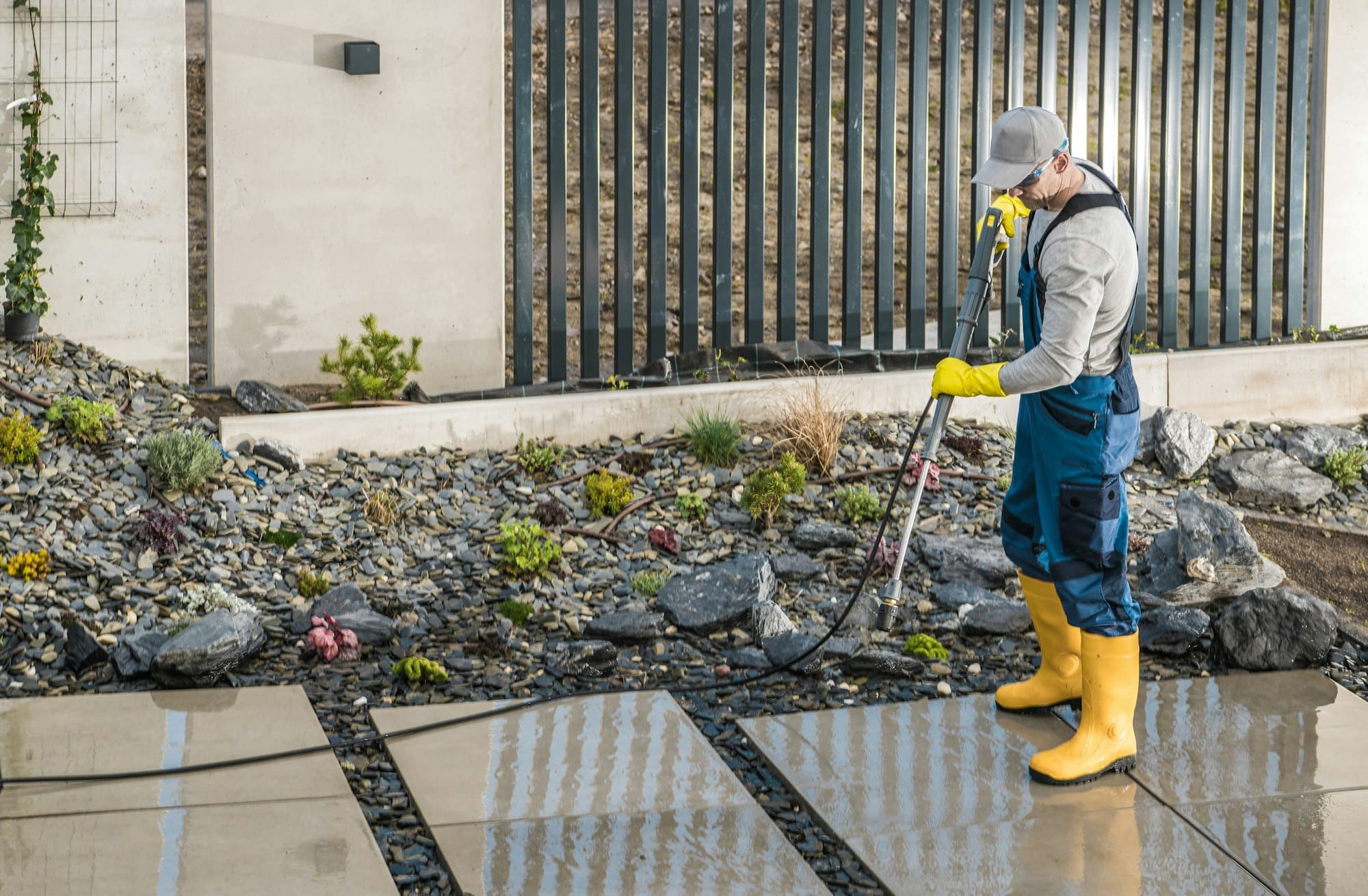 Tuintegels schoonmaken met hogedrukreiniger | Asenso Facilities