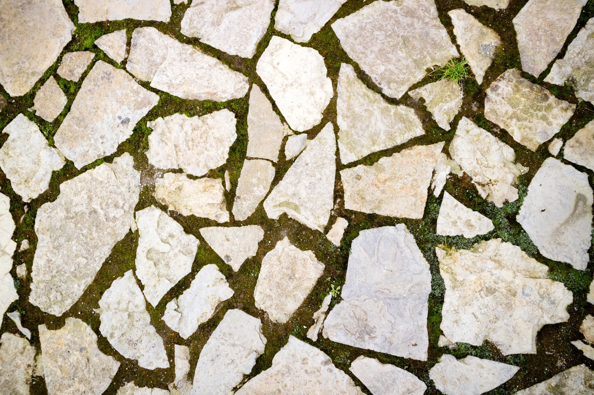 Textuur van oude stenen bestrating. Granieten kasseien bestrating | Hoe natuursteen schoonmaken buiten? | Asenso Schoonmaakdiensten